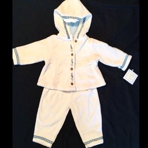 Lullaby Club Infant Terrycloth 2 pc. Hooded Set